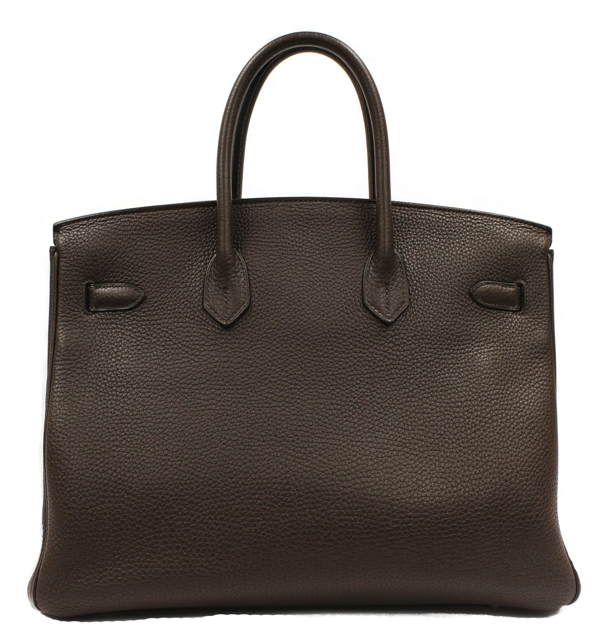 Hermès 35cm Chocolate Birkin Clemence Leather Bag PHW