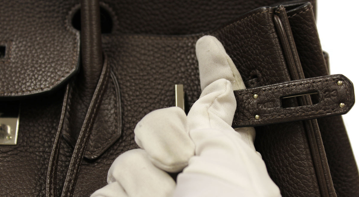 Hermès 35cm Chocolate Birkin Clemence Leather Bag PHW