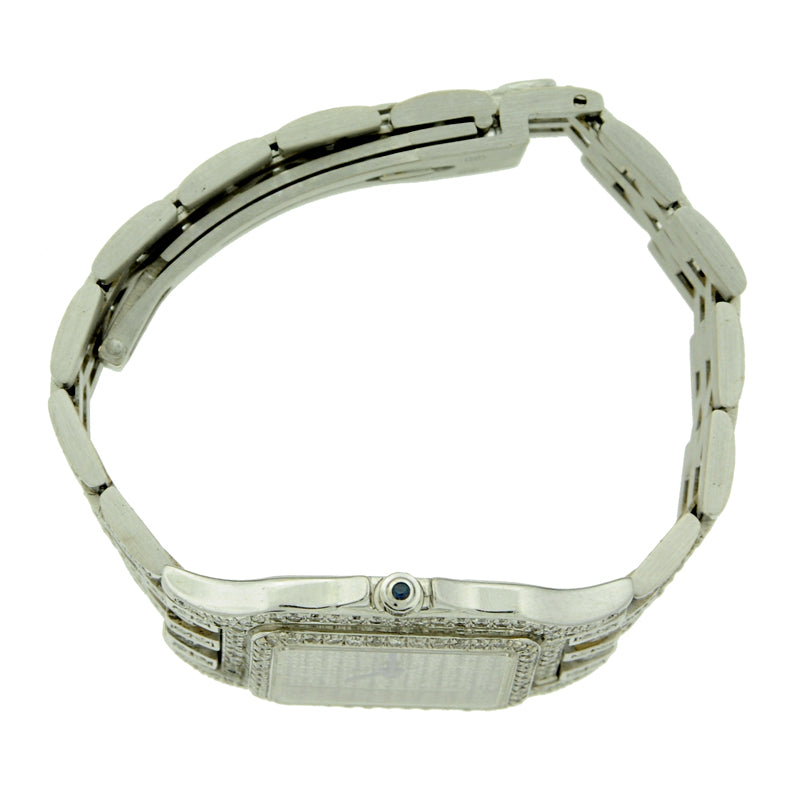 Large 18k White Gold & Diamond Wrist Watch