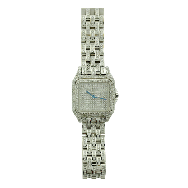 Large 18k White Gold & Diamond Wrist Watch