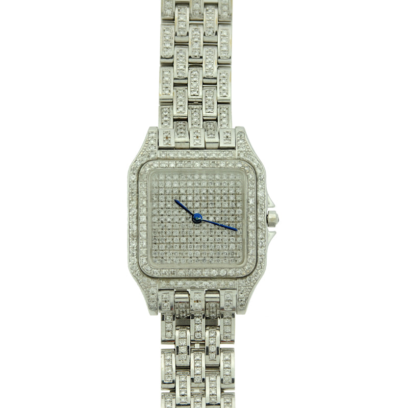 Large 18k White Gold & Diamond Wrist Watch