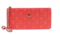 Chanel CC Motif Pink Leather Clutch & Wristlet Pristine