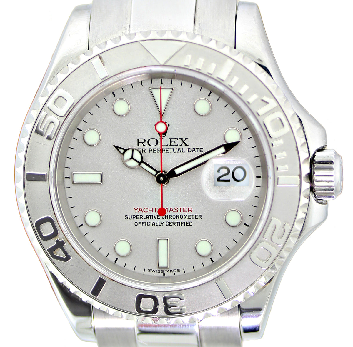 Rolex Mens Steel Platinum Yachtmaster 16622 Watch