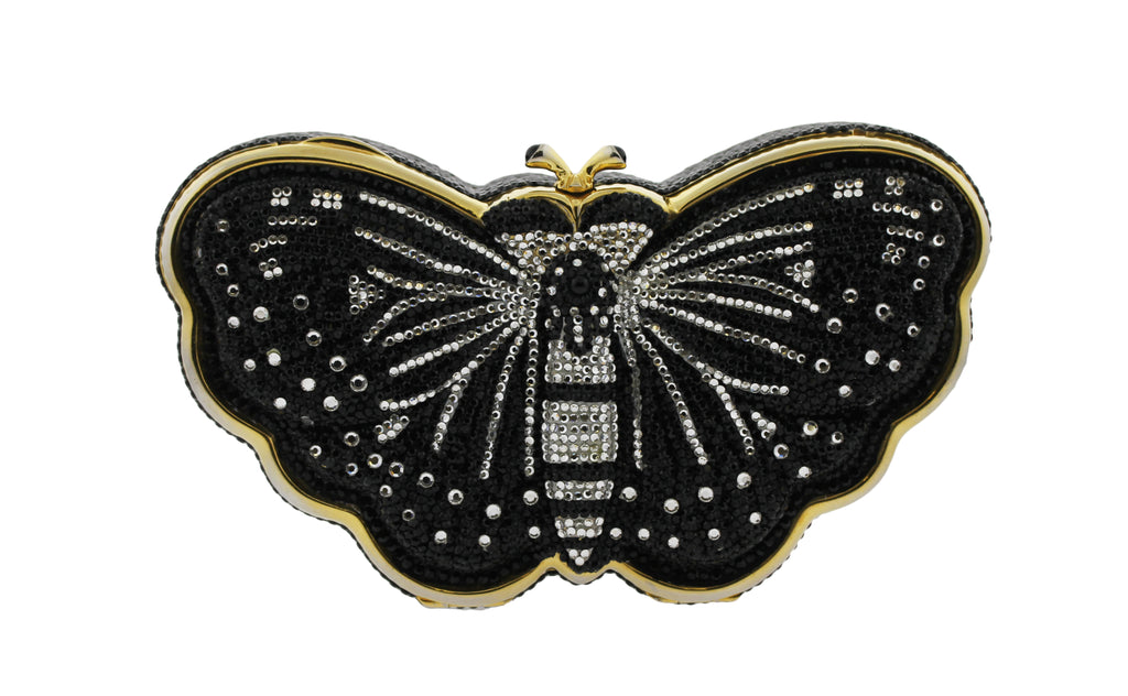 Judith Leiber Black Crystal Butterfly Minaudiere