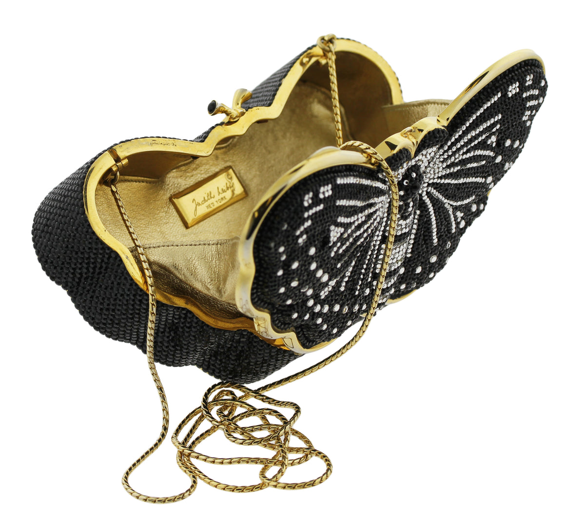 Judith Leiber Black Crystal Butterfly Minaudiere
