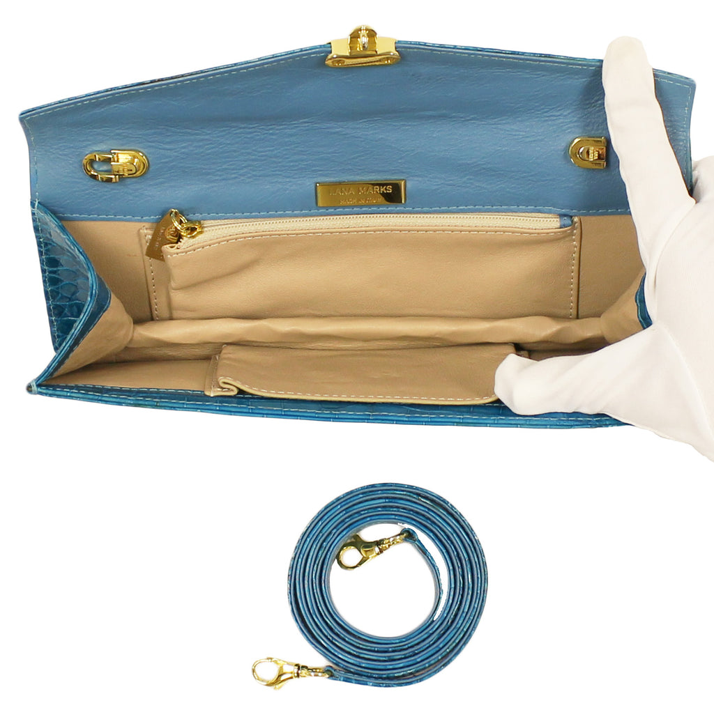 Lana Marks Alligator Concord Clutch