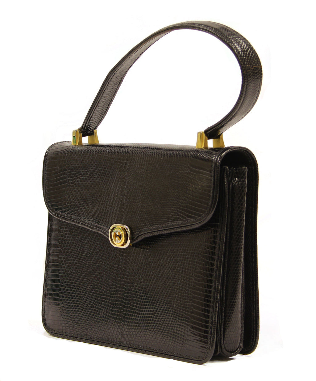 Vintage Gucci Crocodile handbag with gold and silver tone hardware