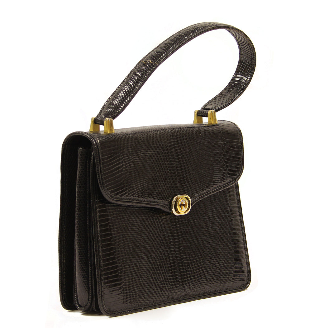 Vintage Gucci Crocodile handbag with gold and silver tone hardware