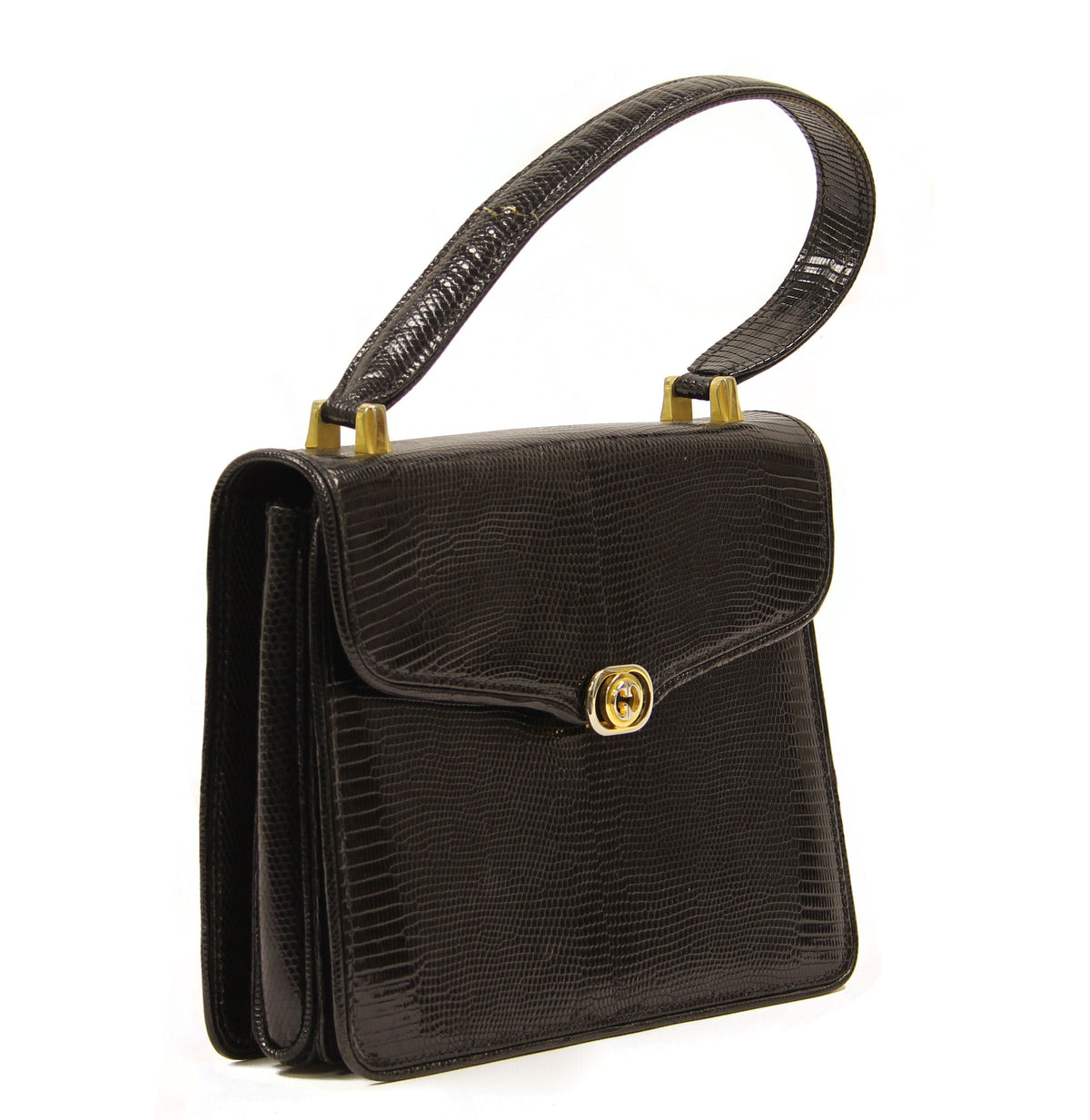 Vintage Gucci Crocodile handbag with gold and silver tone hardware
