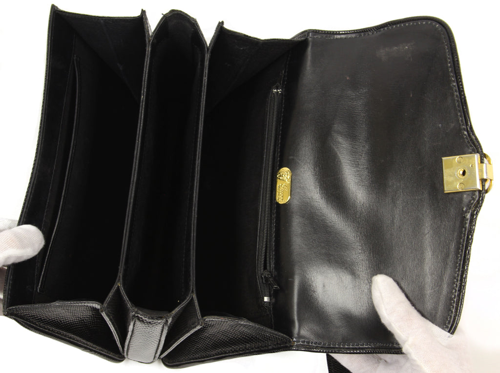 Vintage Gucci Crocodile handbag with gold and silver tone hardware