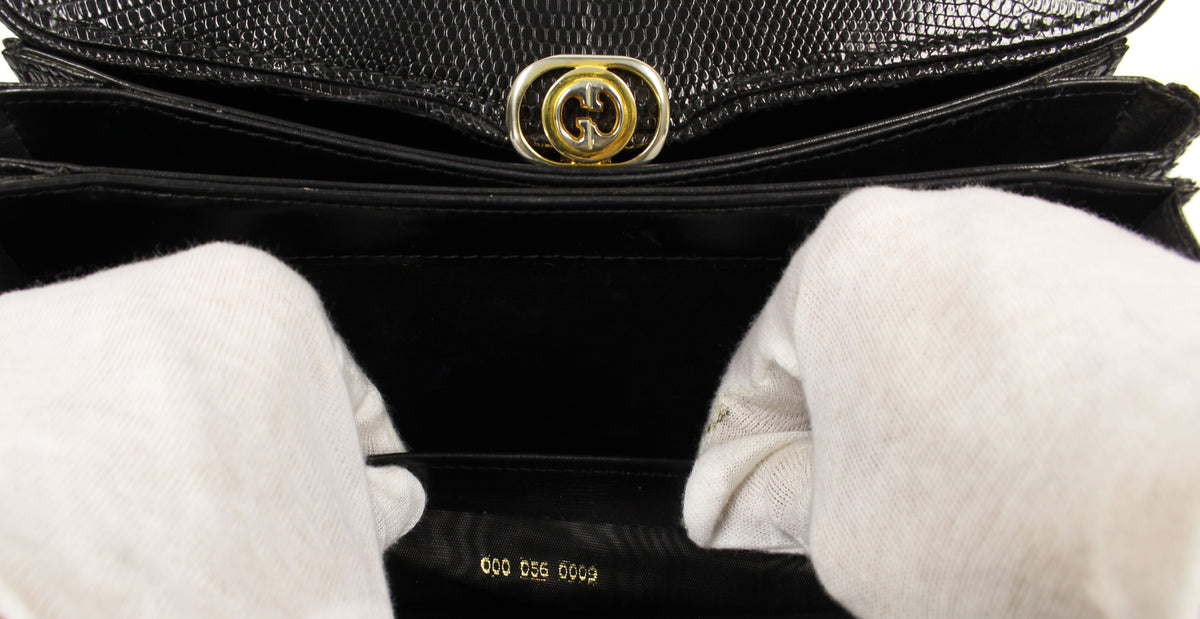 Vintage Gucci Crocodile handbag with gold and silver tone hardware