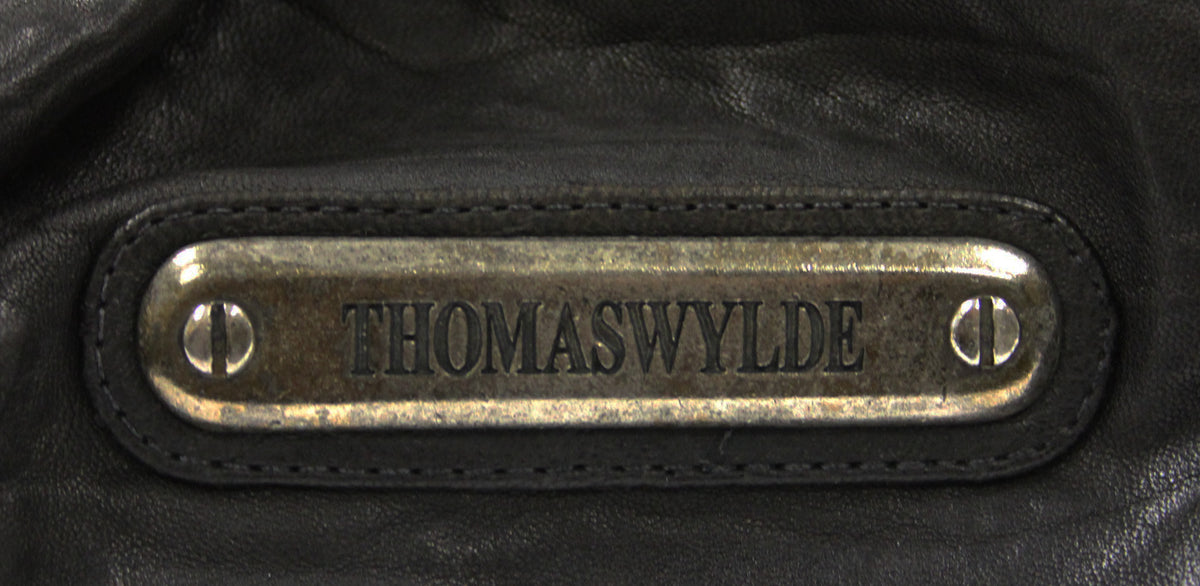 Thomas Wylde Distressed Black "All Saints" Large Hobo Bag