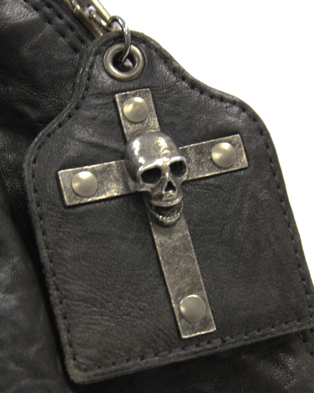Thomas Wylde Distressed Black "All Saints" Large Hobo Bag