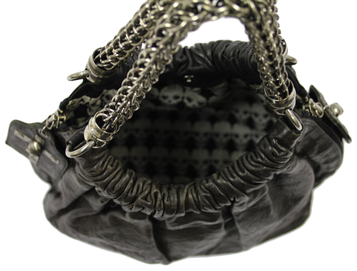 Thomas Wylde Distressed Black "All Saints" Large Hobo Bag