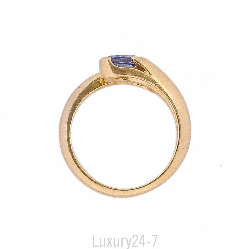 Bvlgari 18k Sapphire & Diamond Bypass Snake Ring