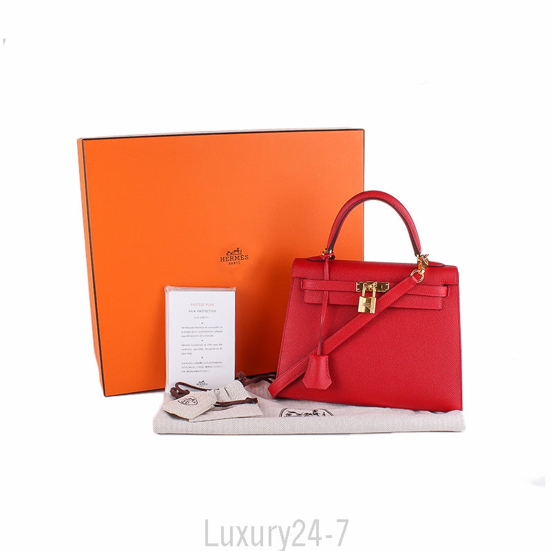 Hermès Rouge Casaque Epsom Kelly 25 PHW