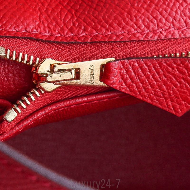 Hermès Rouge Casaque Epsom Kelly 25 PHW