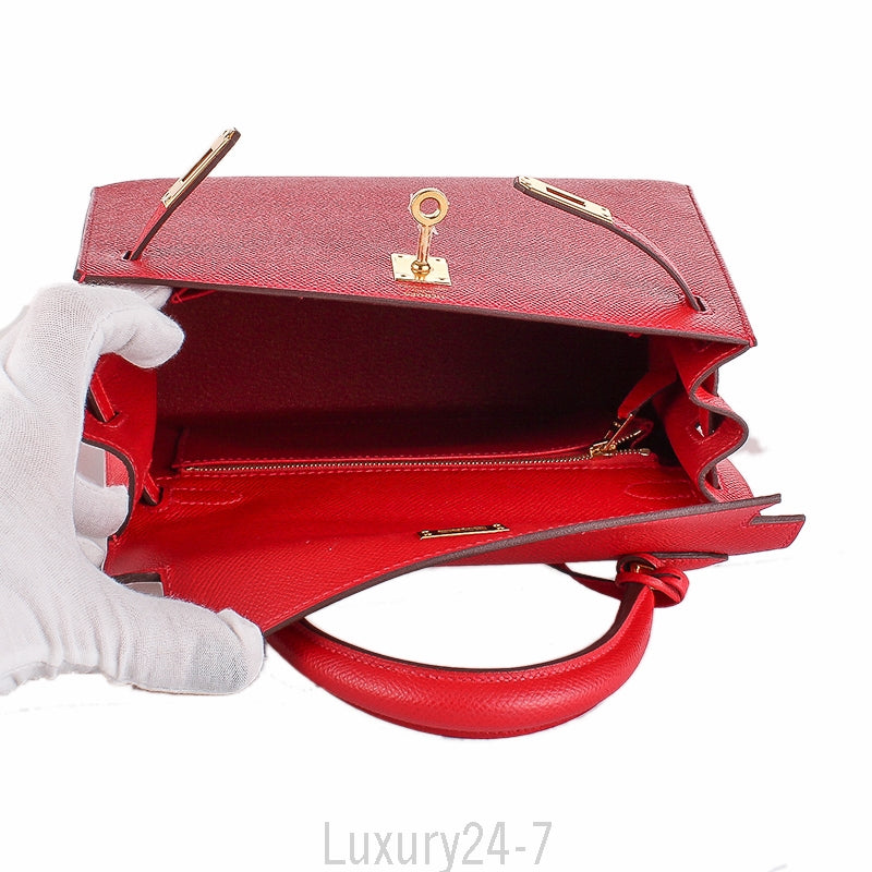 Hermès Rouge Casaque Epsom Kelly 25 PHW