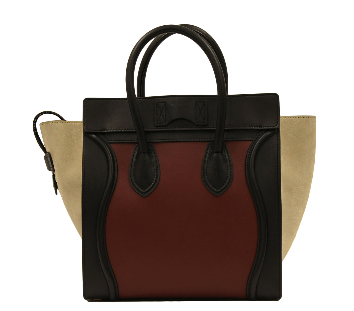 CÉLINE Mini Luggage Tote Tri-Color Leather and Suede