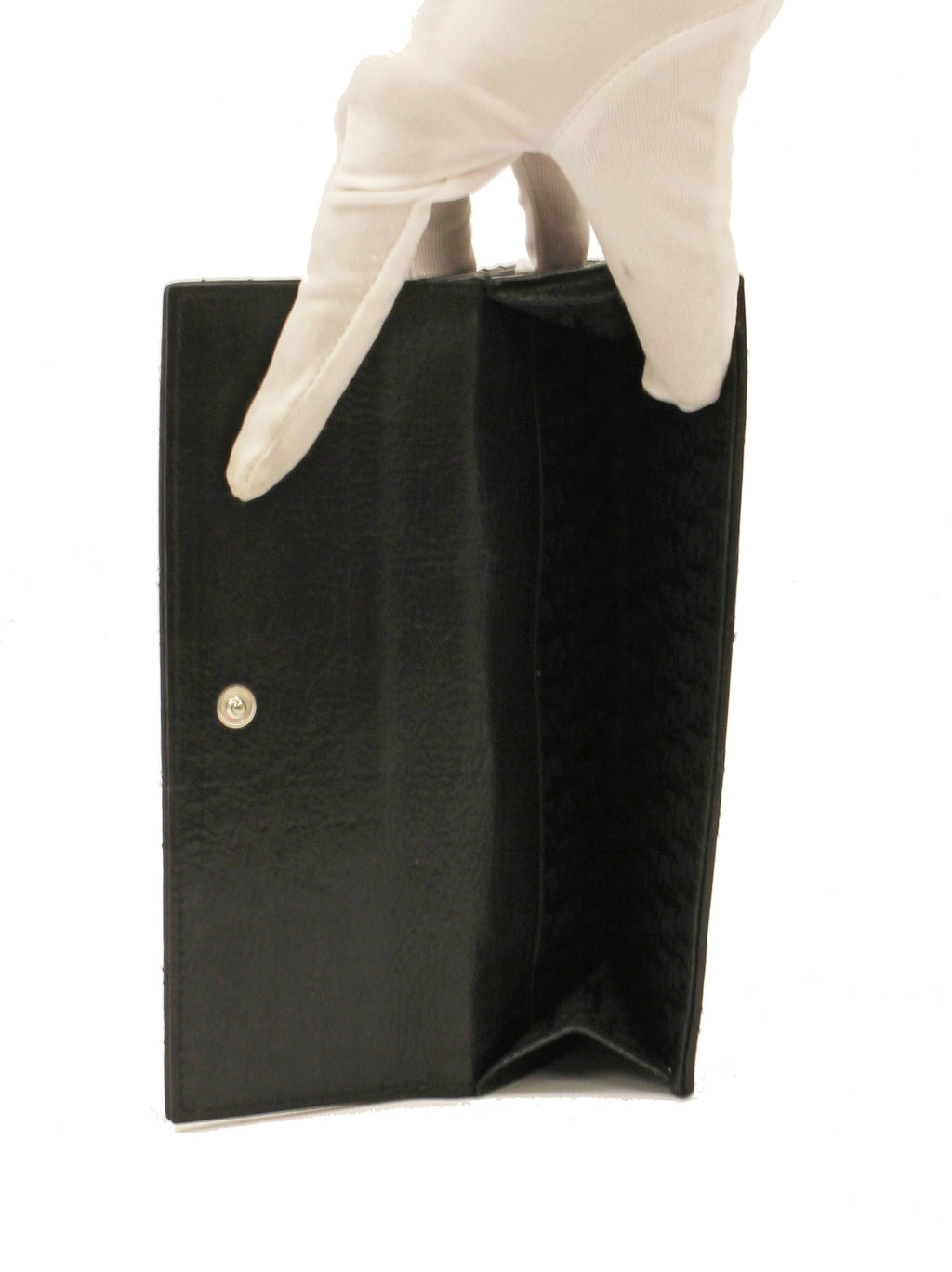 Dior black leather quilted wallet