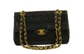 Chanel Medium Vintage Quilted Black Lambskin  Classic With Gold Tone Hardware