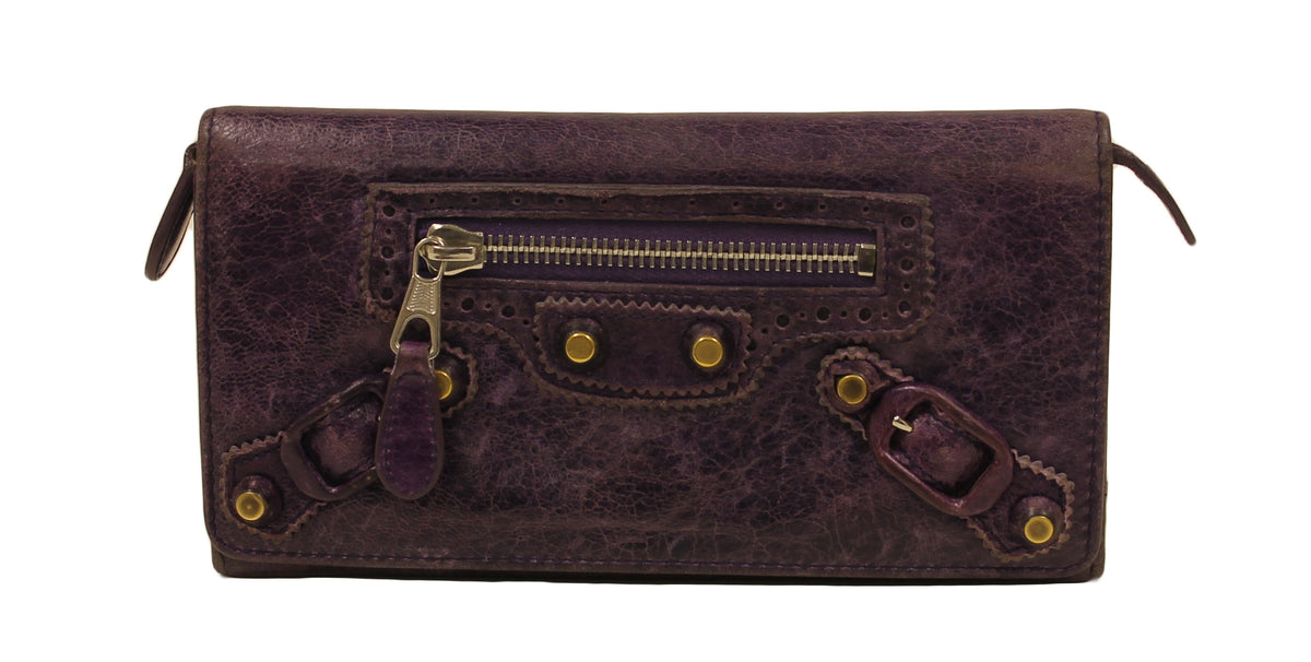 Balenciaga Purple Classic Money Wallet