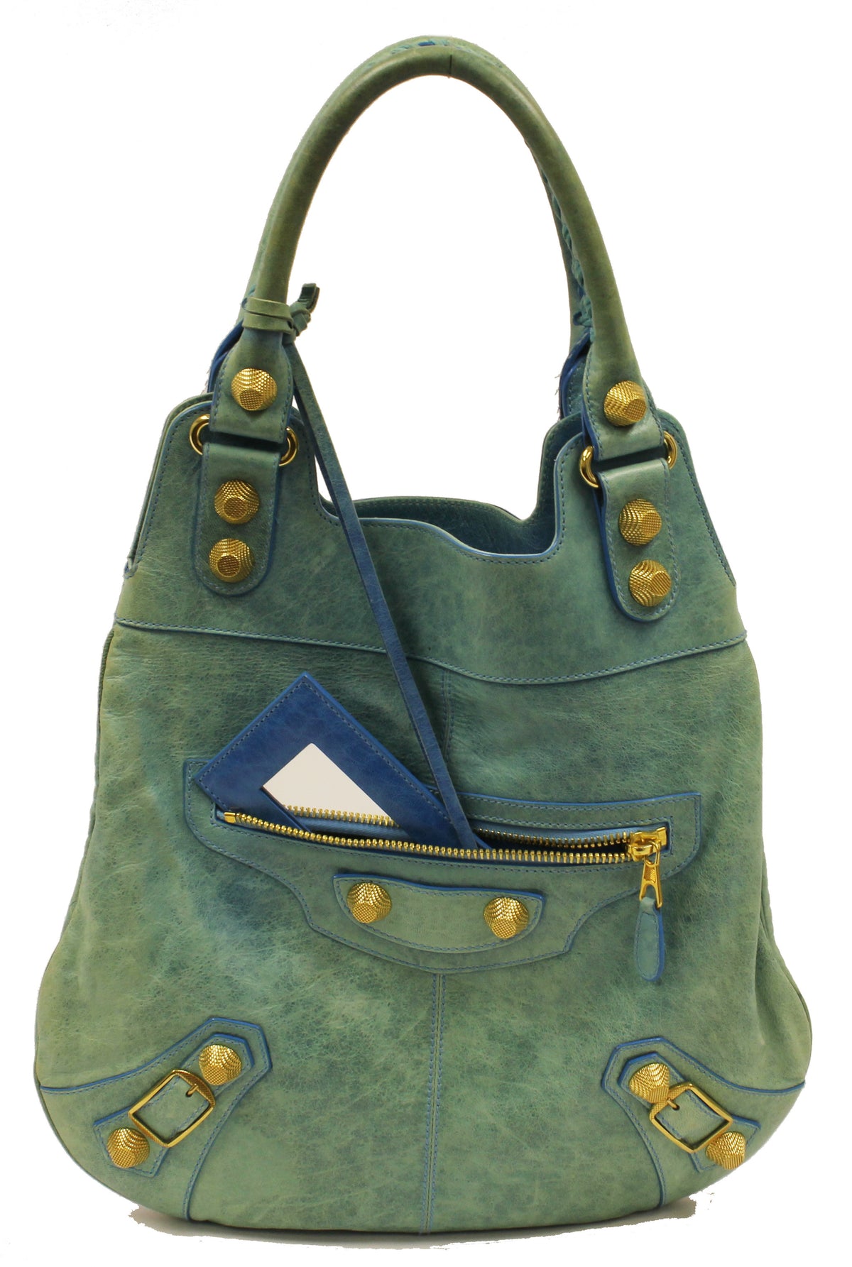 Balenciaga Giant Slim Blue Shoulder Bag