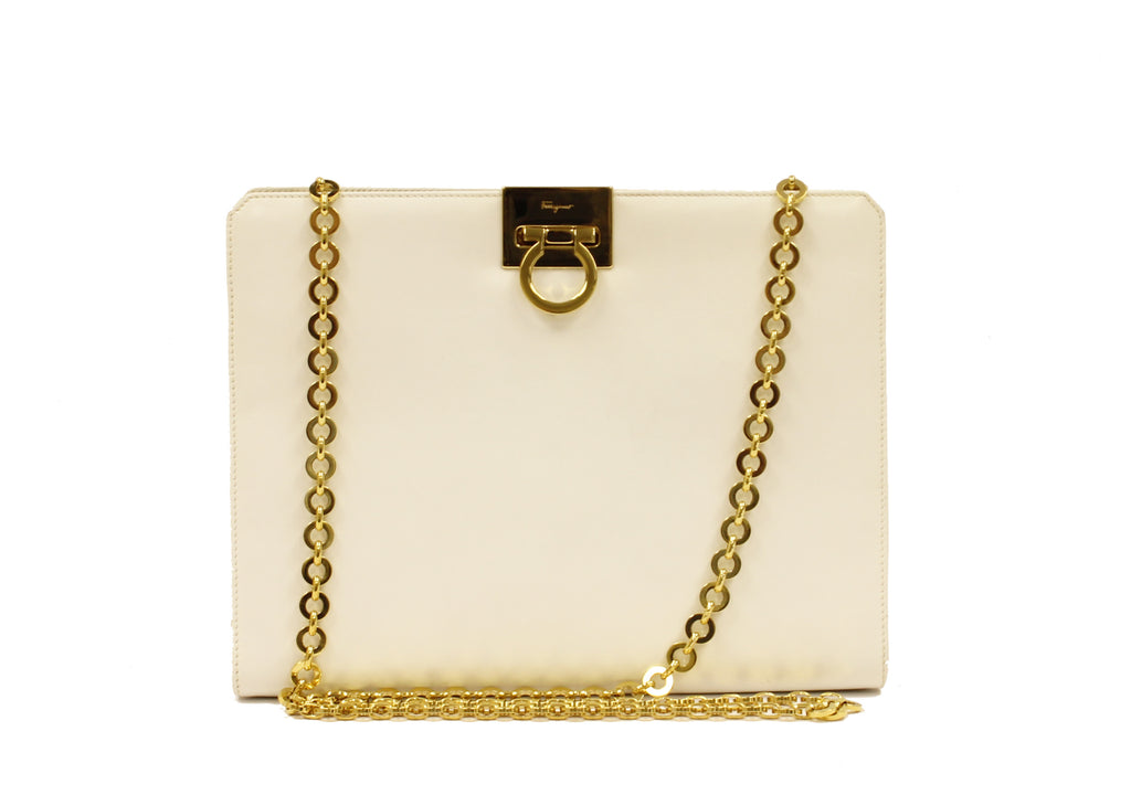 Salvatore Ferragamo White Leather bag