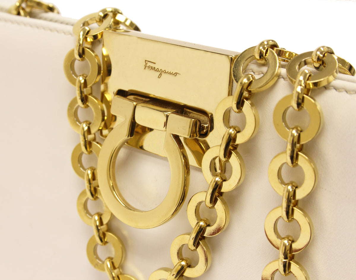 Salvatore Ferragamo White Leather bag