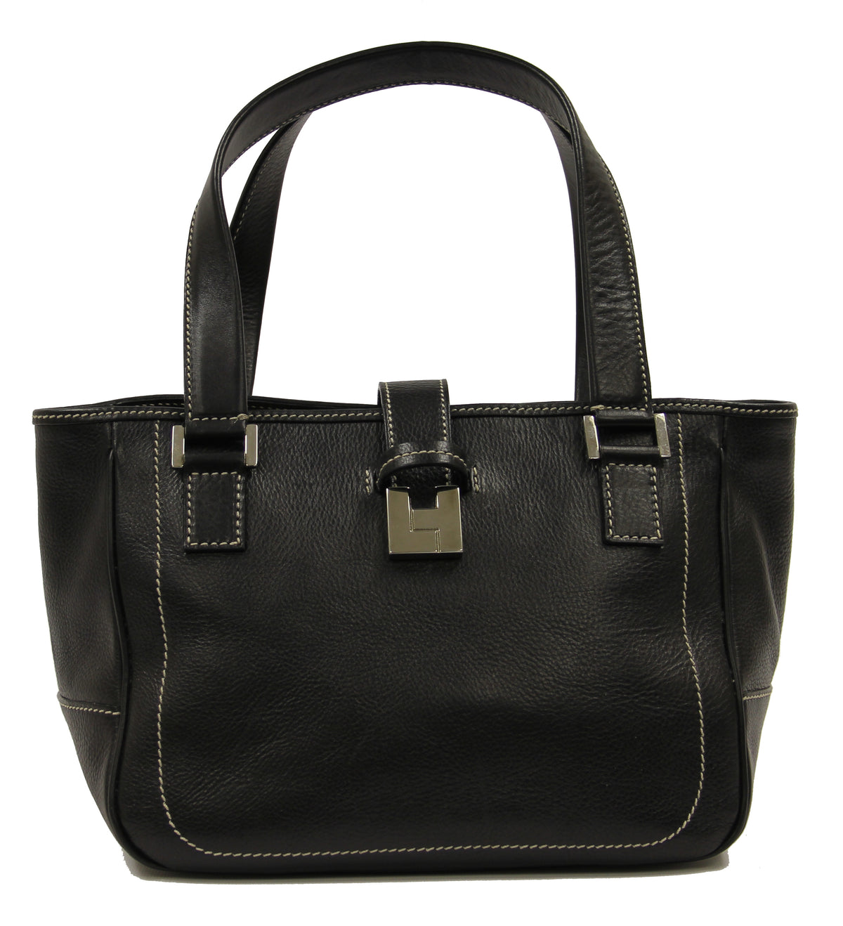 Lamberston Truex Tote Bag With Silver Tone Closure