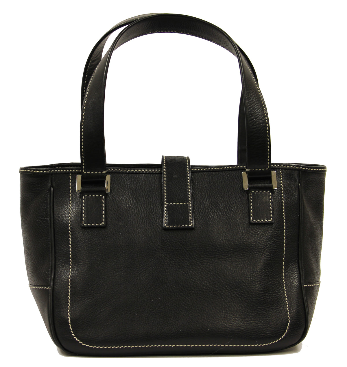 Lamberston Truex Tote Bag With Silver Tone Closure