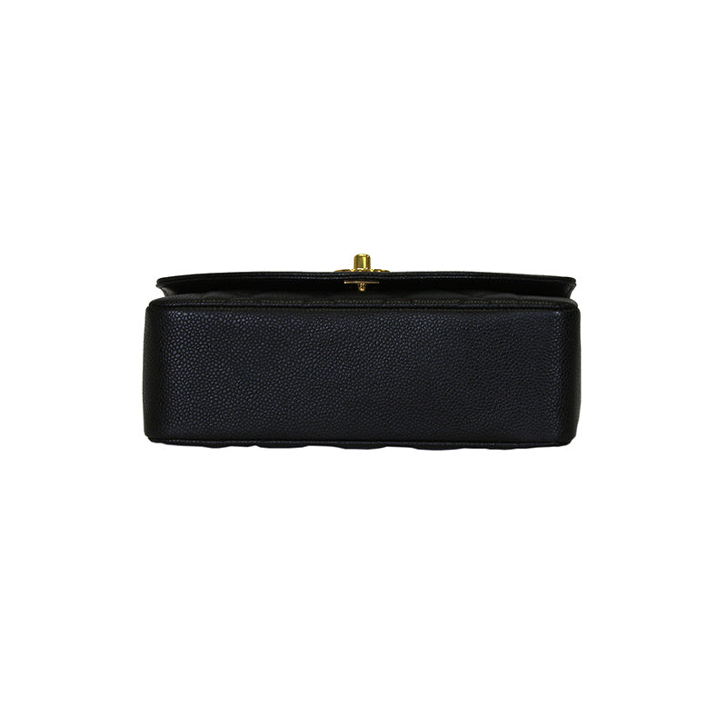 Chanel Vintage Black Caviar Matelasse Flap Bag