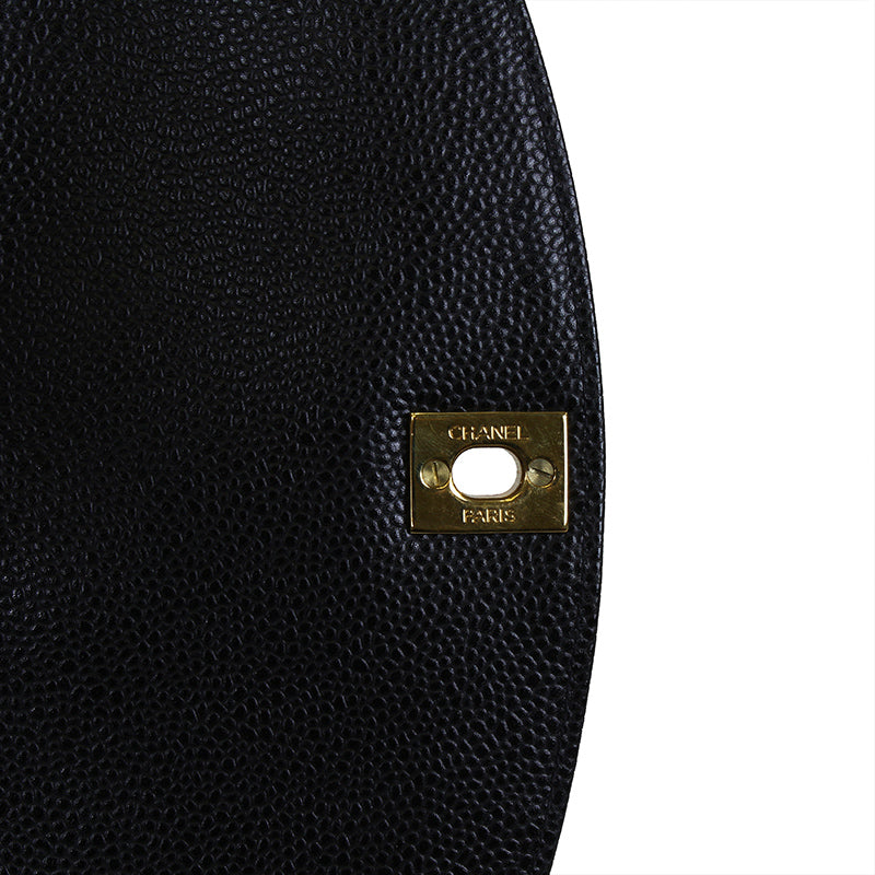 Chanel Vintage Black Caviar Matelasse Flap Bag