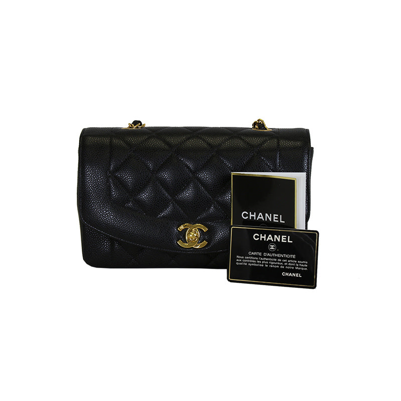 Chanel Vintage Black Caviar Matelasse Flap Bag
