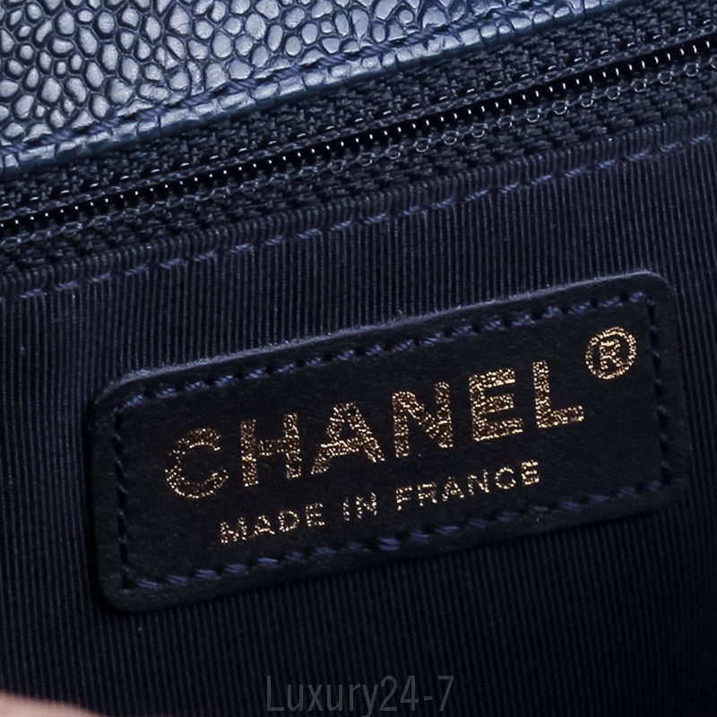 Chanel Navy Caviar Medium Plus Boy Bag