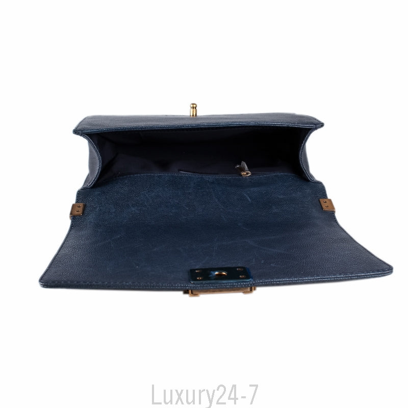 Chanel Navy Caviar Medium Plus Boy Bag