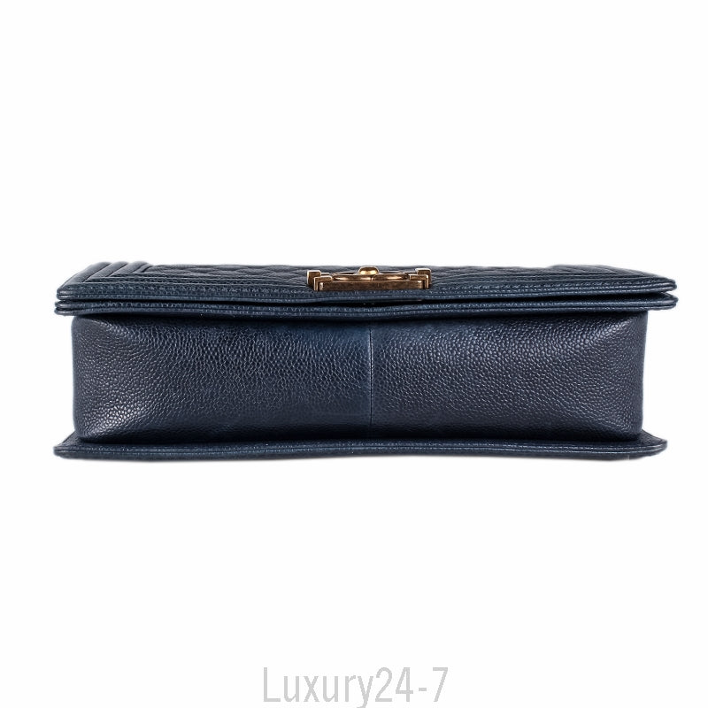 Chanel Navy Caviar Medium Plus Boy Bag