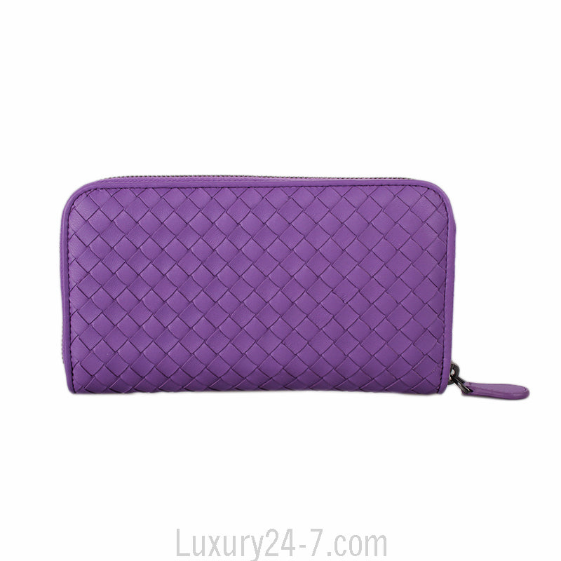 Bottega Veneta Purple Intrecciato Leather Wallet