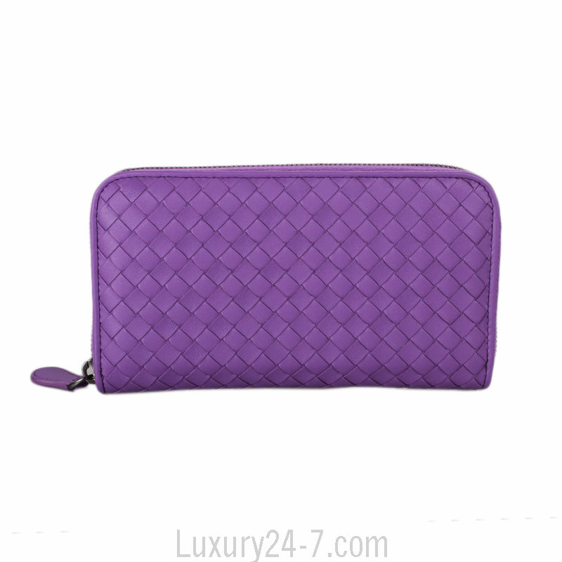 Bottega Veneta Purple Intrecciato Leather Wallet