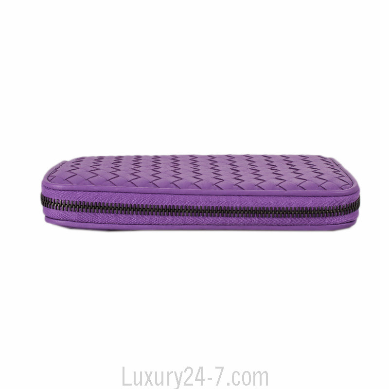 Bottega Veneta Purple Intrecciato Leather Wallet