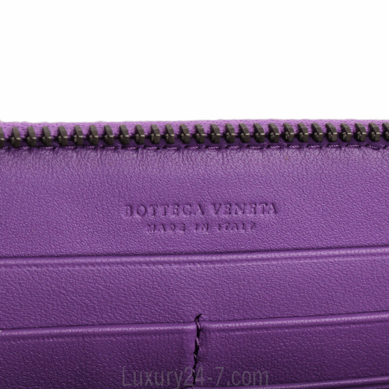Bottega Veneta Purple Intrecciato Leather Wallet