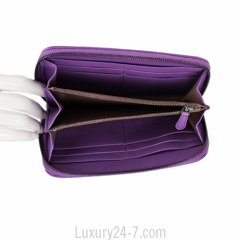 Bottega Veneta Purple Intrecciato Leather Wallet