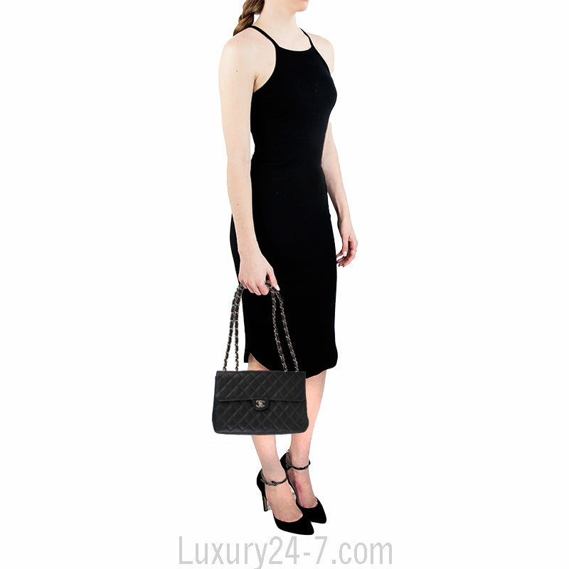Chanel Black Caviar Classic Jumbo Single Flap Bag