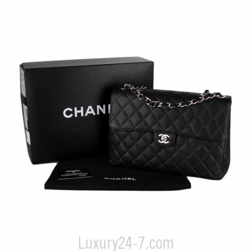 Chanel Black Caviar Classic Jumbo Single Flap Bag