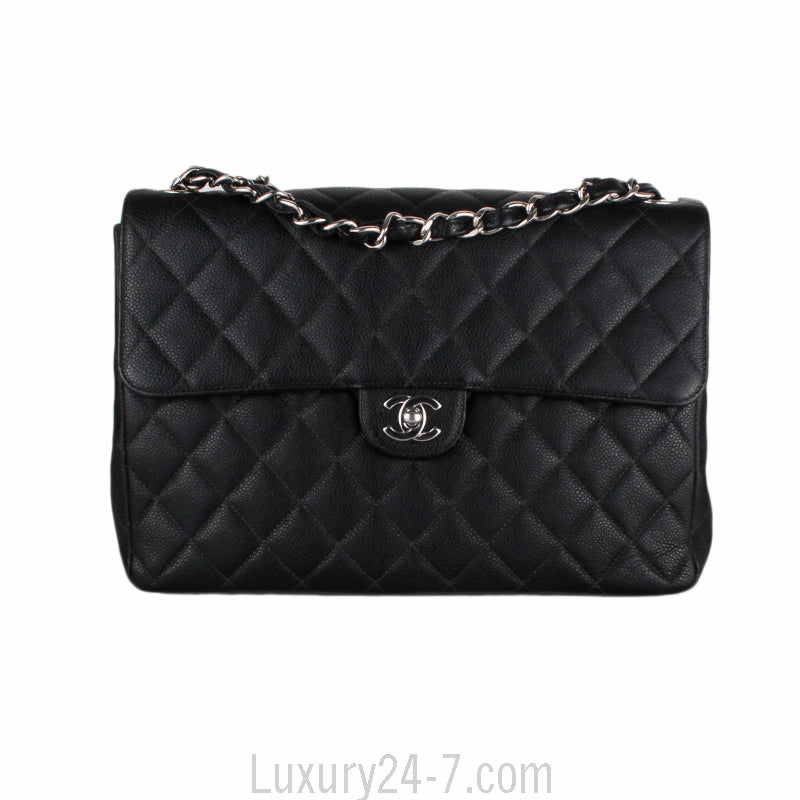 Chanel Black Caviar Classic Jumbo Single Flap Bag