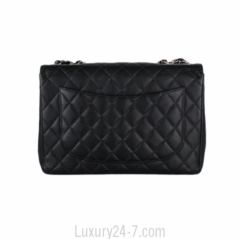 Chanel Black Caviar Classic Jumbo Single Flap Bag