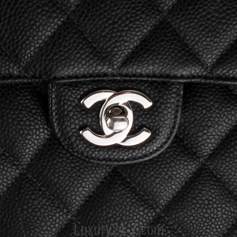 Chanel Black Caviar Classic Jumbo Single Flap Bag