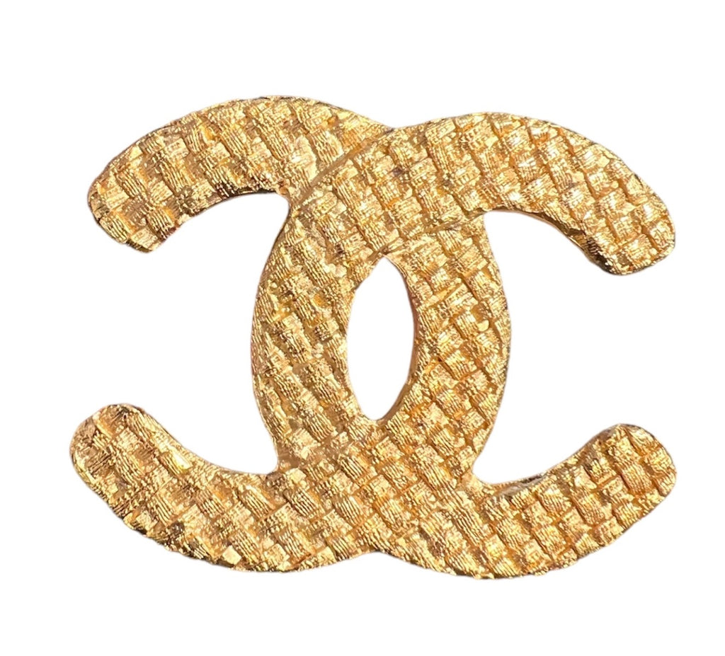 Chanel CC Woven Textured Hardware Brooch