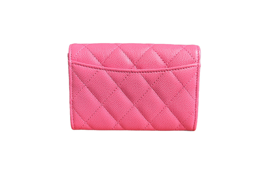 Chanel Pink Caviar Snap Card Holder