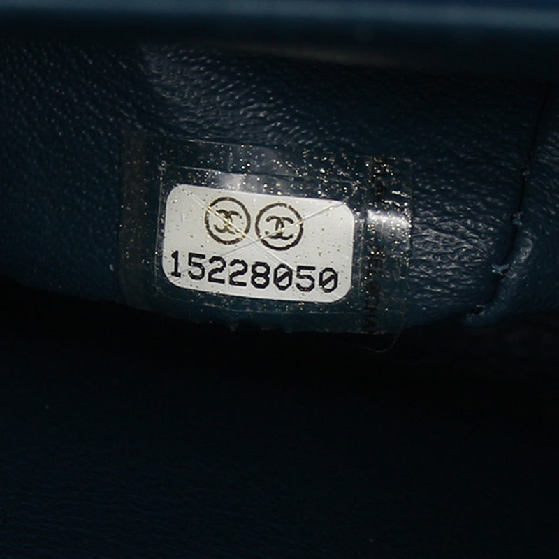 Chanel Blue Patent Maxi Double Flap Bag